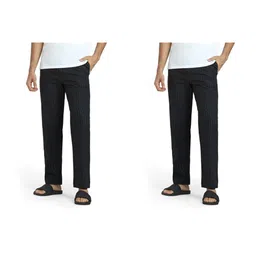 xyxx Men's Super Combed Cotton Checkered Checkmate Casual Style Pyjamas Elasticated Waist, Drawstring|Loungewear For Men Pack Of 2 image 1