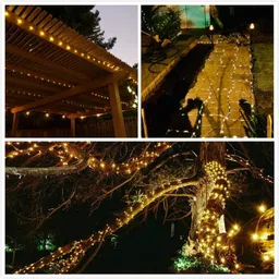 cbk Solar Fairy String Light 200 LEDs 20 Meter Inbuilt Rechargable Batery IP65 Waterproof 8 Mode Copper Wire for Indoor Outdoor Garden Yard Balcony Diwali Christmas Party & Home Decor Led Light image 4