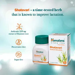 Himalaya Pure Herbs Shatavari Women's Wellness Tablets, Promotes lactation, White, 60 Count image 4