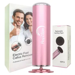HayZBao Electric Foot File - Callus Remover for Feet,Professional Pedicure Tool for Dead Skin and Calluses,Adjustable Speed Foot File with 60 Pcs Sandpaper Discs - Pink image 1