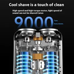 rouhome Beard Shaver Mini and Portable Suitcase Design, Shaver Mini and Portable Suitcase Design Double-Ring Magnetic Cutter, 2024 Men's Favorite Portable Mini Electrict Shaver (Black) image 4