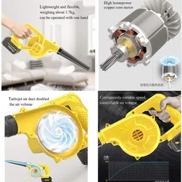 xengva 2-in-1 Cordless 21V Electric Leaf Blower,Mini Grass Blower 181MPH, 4.0Ah Battery Powered 20000RPM Handheld Blowing Leaves Dust, Vacuum Clearing Dust,Clean Corner for Lawn Patio Yard Garden Grass Dust image 3