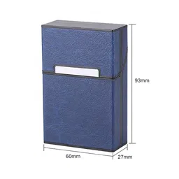 hasthip HASTHIP® Premium Blue PU Leather Cigarette Case, Magnetic Flip Top, Portable Hard Box Holder For 20 Regular Size Cigarettes, Lightweight & Compact, For Cards & Cash, Gifts for Men (Blue) image 2