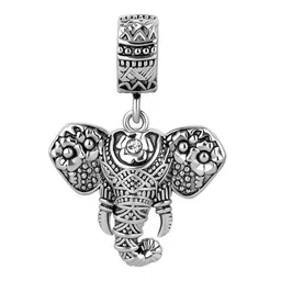 famoore LilyJewelry Lucky Elephant Charms Good Luck Animal Dangle Bead for Bracelet (Elephant with Flower) image 2