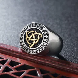 the men thing TRINITY KNOT VIKING - Titanium Steel Ring for Men & Boys (21) image 5