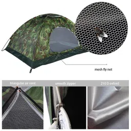 R Runilex Military Picnic Camping Portable Waterproof 2/4 Person Outdoor Dome Tent (Army Color Tent (4 Person Tent) image 4