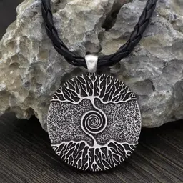 the men thing TREE GREY RUSTIC - Alloy Pendant with 24inch Leather Cord Chain for Men & Boy image 5