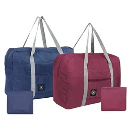 luckymorden Travel Foldable Nylon Bag Portable Waterproof Handbag Folding Sport Weekend Shopping Luggage Bag Gym Sports Bag 2 Pc (Multicolor) image 4