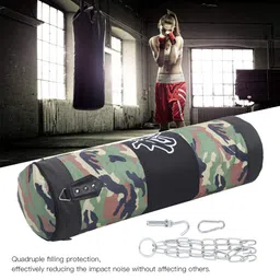 hui Fitness Sandbag, Sandbags Bag Eco‑Friendly Sponge Quadruple Filling Protection Good Bearing Capacity for Gymnasium Fighting Gym, Etc for Boxers(Green Hollow, 100cm) image 4