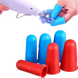 gozaqe Finger Gloves Silicone Finger Protectors 3 Sizes Rubber Finger Caps Finger Pads Suitable for Counting, Collating, Writing, Sorting Tasks Hot Glue Gun and Sports Supplies (S, M, L)3 Piece image 1