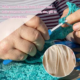 qynsik Ergonomic Crochet Hook, 4.00mm, Handle, Stainless Steel No. 8 (Multicolor) image 5