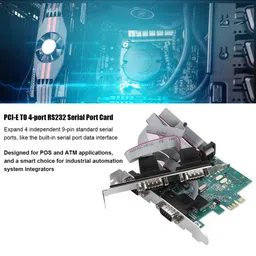 pusokei PCI E 4 Port RS232 Serial Port Card PCI Express Adapter Card 4 Independent 9 pin Standard Serial Ports Expansion Card for POS and ATM Applications image 5