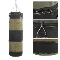 167 Empty Training Boxing Sandbag, Empty Punching Bag Hanging Kick Sandbag, Karate Training Boxing Fight Sandbag, with Zipper, for Exercise(Green, 80CM) image 5