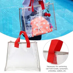 meiyya Transparent PVC Handbag, Outdoor Outdoor Waterproof Bag, with Handles Beach for Swimming image 3