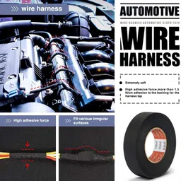 bellveen Bellveen® Wiring Harness Cloth Adhesive Tape Heat Resistant Fabric Tape High Temp Wire Harness Insulatiom Tape Cloth Tape for Auto Electrical Wrap Wire Cable, 9mm x 15 Meter image 3