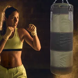 167 Empty Training Boxing Sandbag, Empty Punching Bag Hanging Kick Sandbag, Karate Training Boxing Fight Sandbag, with Zipper, for Exercise(Green, 80CM) image 2