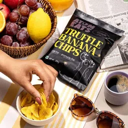 Atom Eats | Truffle Banana Chips, Potato Chips - 40g each & Peanuts - 120g - Variety Pack | Luxurious Black Truffle Namkeen Snacks, Crunchy & Gourmet | Perfect for Tea, Coffee, Wine | Imported Quality image 4