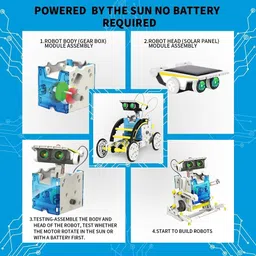 EYESIGN STEM 13-in-1 Solar Educational Robot Kit Toys - Powered by The Solar Energy - Building Kit DIY Assembly Battery Operated Robotic Set - for Kids, Children & Girls image 4