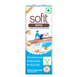 SOFIT Soya Drink Naturally Sugar Free Vegan Drink Enriched With Plant Protein,Dietary Fibers,Vitamins And Calcium Lactose Free Gluten Free Preservatives Free,180 Ml / 200 Ml(Weight May Vary) image 1