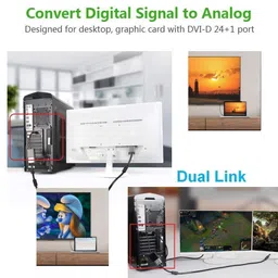ikis - Active DVI-D to VGA Adapter, DVI-D 24+1 to VGA Male to Female Adapter Converter image 3
