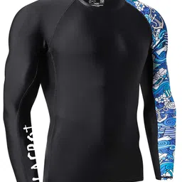 lafroi Men's Long Sleeve UPF 50+ Baselayer Skins Performance Fit Compression Rash Guard-CLYYB Asym Fantasy Size XL image 3