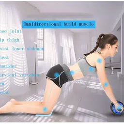 Mobhada Anti Skid Double Wheel Total Body AB Roller Exerciser for Abdominal Stomach Exercise Training with Knee Mat Steel Handle for Men and Women image 5