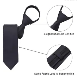 ausky 4 Packs Pre-tied Adjustable Zipper Skinny necktie,2.35inch Clip on Slim Ties for men or boys image 3
