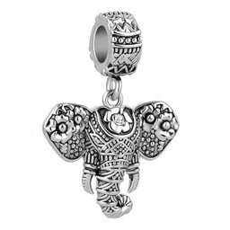 famoore LilyJewelry Lucky Elephant Charms Good Luck Animal Dangle Bead for Bracelet (Elephant with Flower) image 1