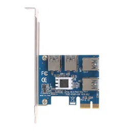SaiRetail.Com PCI Express Multiplier Riser Card, PCIe 1 to 4 PCI-Express 16X Slots Riser Card PCI-E 1X to External 4 USB 3.0 Adapter Multiplier Card PCIe to 4USB for Bitcoin Mining Device image 2