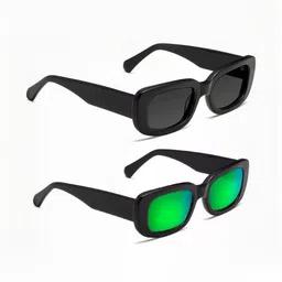 Arzonai Pack Of 2 Unisex Full Rim UV Protected Rectangle Sunglasses COMBO-2826-image-79