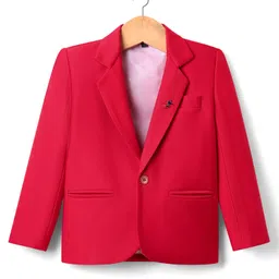 Rikidoos Full Sleeves Aeroplane Applique Detailed Blazer - Red-picture-13