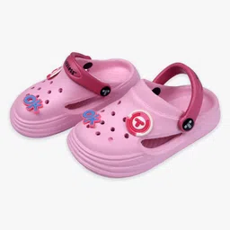 Toothless Ok Text Applique Detailed Perforated Slingback Clogs - Pink & Fuchsia-picture-16
