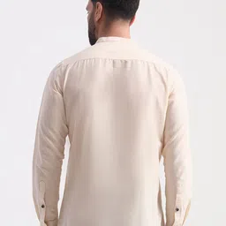 ENSPYR Men Mandarin Collar Solid Cotton Casual Shirt image 2