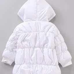 Play by Little Kangaroos Full Sleeves Hooded Padded Jacket - White image 2