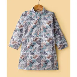 Ridokidz Full Sleeves Floral Printed Kurta Pyjama Set - Multi Colour image 2