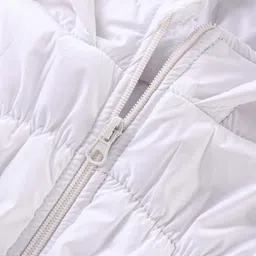 Play by Little Kangaroos Full Sleeves Hooded Padded Jacket - White image 3