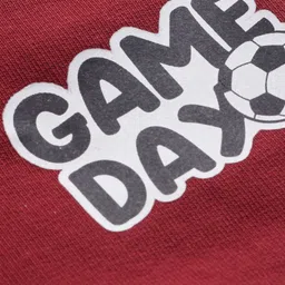 Babyhug Cotton Terry Full Length  Lounge Pant with Text Patch - Maroon image 3