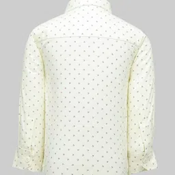 Robo Fry Cotton Woven Full Sleeves Three Piece Party Suit Set with Bow Applique - Navy Blue & Cream image 3