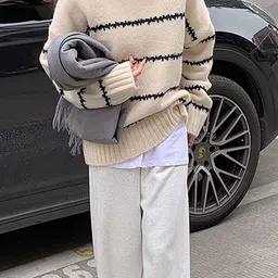 StyleCast Men Striped Round Neck Long Sleeves Pullover image 2