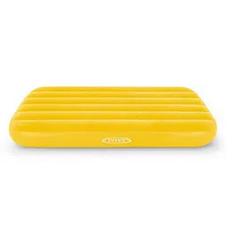Intex Cozy Kids Inflatable Airbed Fiber-Tech Velvety Soft Surface Mattress - Yellow image 4
