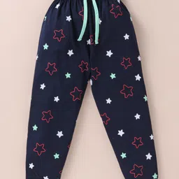 Mini Donuts Cotton Knit Full Sleeves T-Shirt & Lounge Pants Set With Text Print - Sea Green image 4