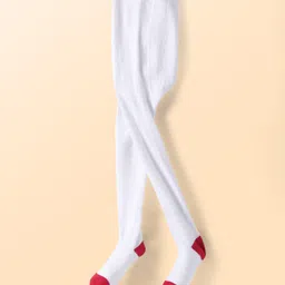 ToffyHouse Cotton Knit Full Sleeves Winter Frock With Deer Design & Stockings - Red image 4