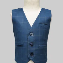 Robo Fry Cotton Woven Full Sleeves Three Piece Party Suit Set with Bow Applique - Navy Blue & Cream image 4