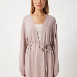 Happiness istanbul Women Longline Long Sleeves Front-Open-image-59