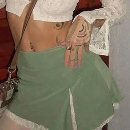 LULU & SKY Lace Hem Skater Skirt-picture-31