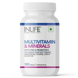 INLIFE Multivitamin Tablets For Men & Women with Ginseng & Prebiotic Probiotic | Multivitamin Supplement with Vitamin B12, C, D, E, Zinc & Biotin Nutrition Tablet - 120 Tablets-picture-42
