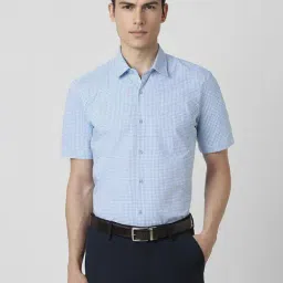 Peter England Blue Regular Fit Checks Shirt-picture-12