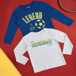 Pantaloons Baby Boys Blue & Grey Cotton Printed Full Sleeves T-Shirt-picture-34