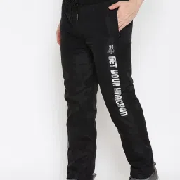 Duke Black Regular Fit Printed Trackpants image 3