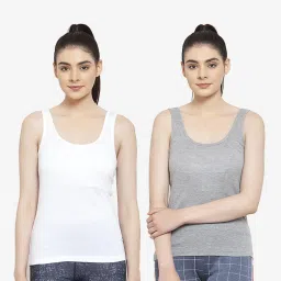 Friskers Multicolor Cotton Camisole (Pack Of 2) image 1